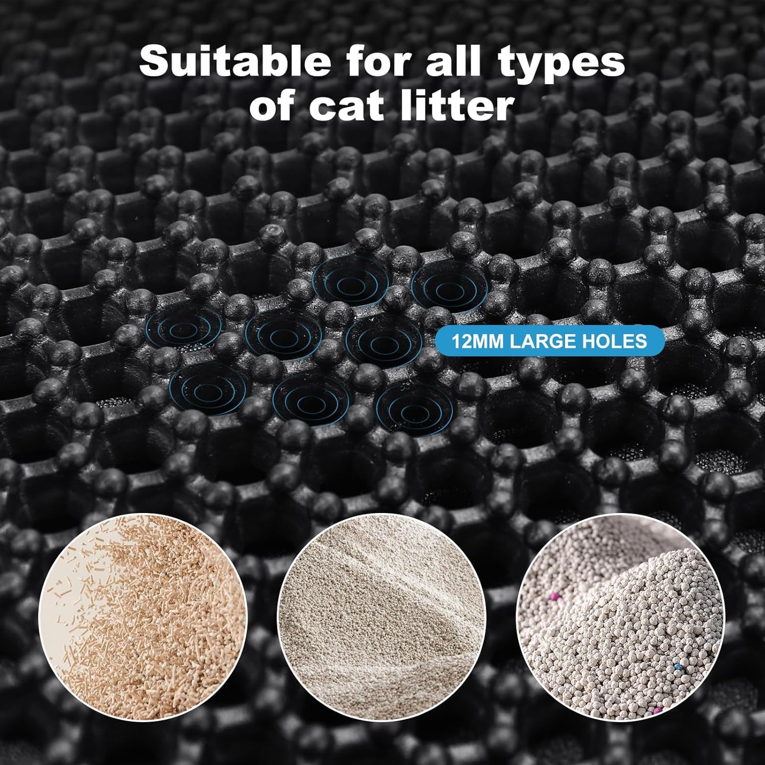 Premium Cat Litter Mat - Non-Slip Waterproof Litter Tray Mat with High Trapping Efficiency | Keep Floors Clean | Perfect for Multi-Cat Homes & Small Apartments | Easy to Clean & Durable Design