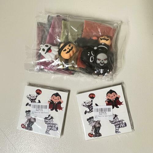 6 Pack Halloween Parachute Toys & 360 Halloween Temporary Tattoos Bundle - Fun Party Favors for Kids, Trick or Treat Gifts, Classroom Prizes & Halloween Festivities