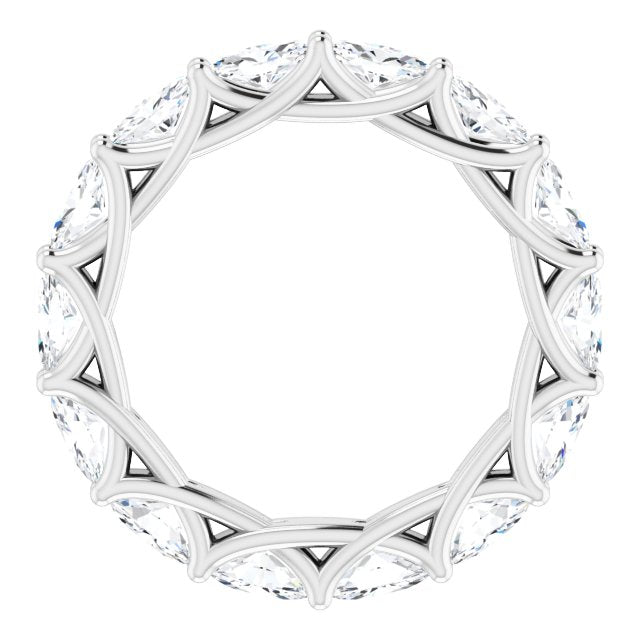 2.94 Carat Oval Diamond Trellis Eternity Band - Elegant Wedding Ring for Women, Perfect for Anniversaries & Special Occasions