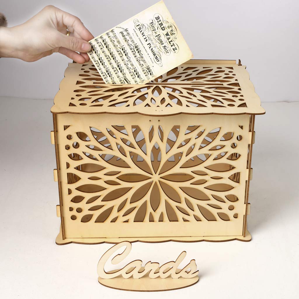 Taotenish Wedding Card Box with Lock - Elegant Greeting Card Holder for Wedding, Birthday & Party Gifts | Perfect for Reception, Bridal Shower & Anniversary Celebrations