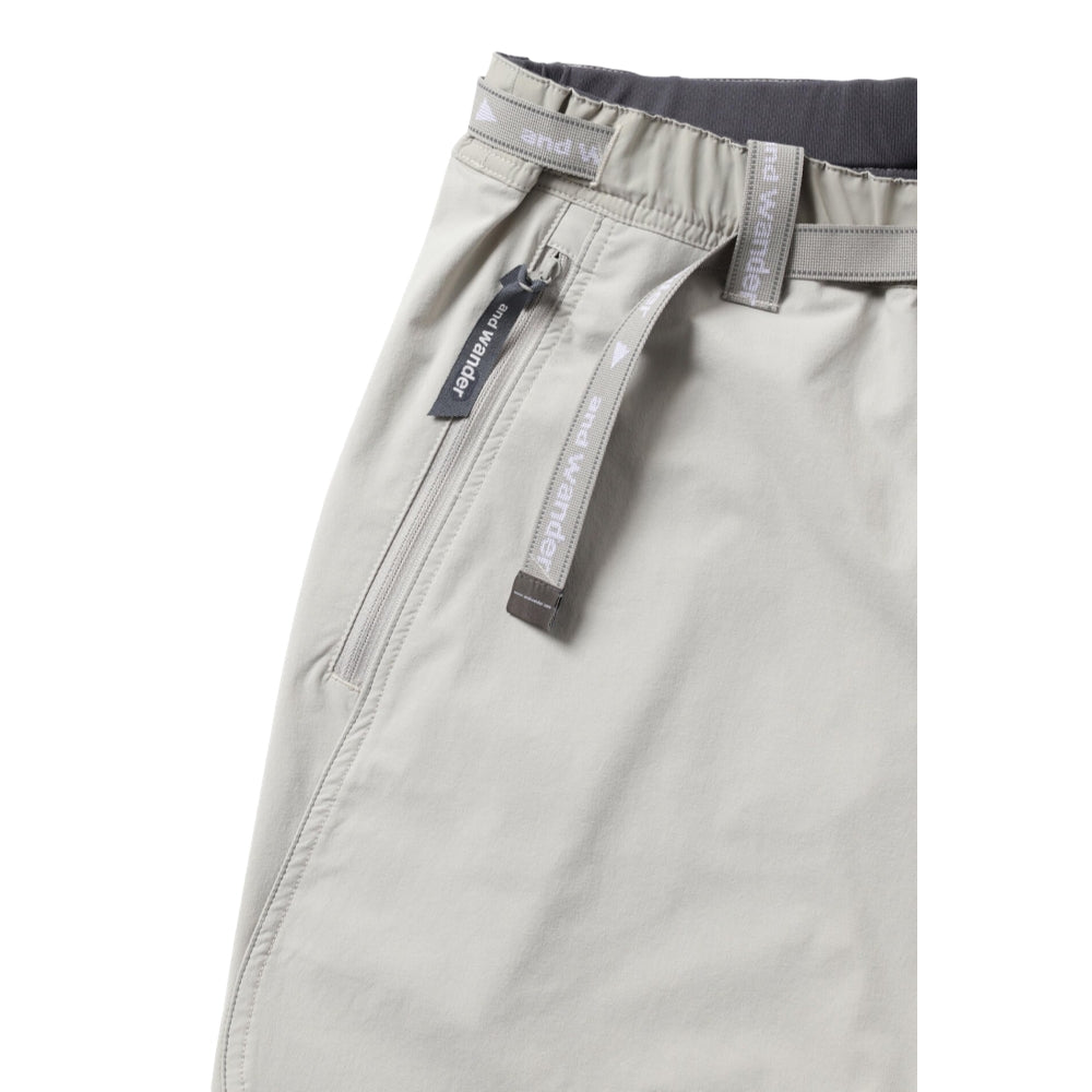 AND WANDER Men's Light Grey Trek Short Pants - Quick-Dry Hiking Shorts for Outdoor Adventures & Travel