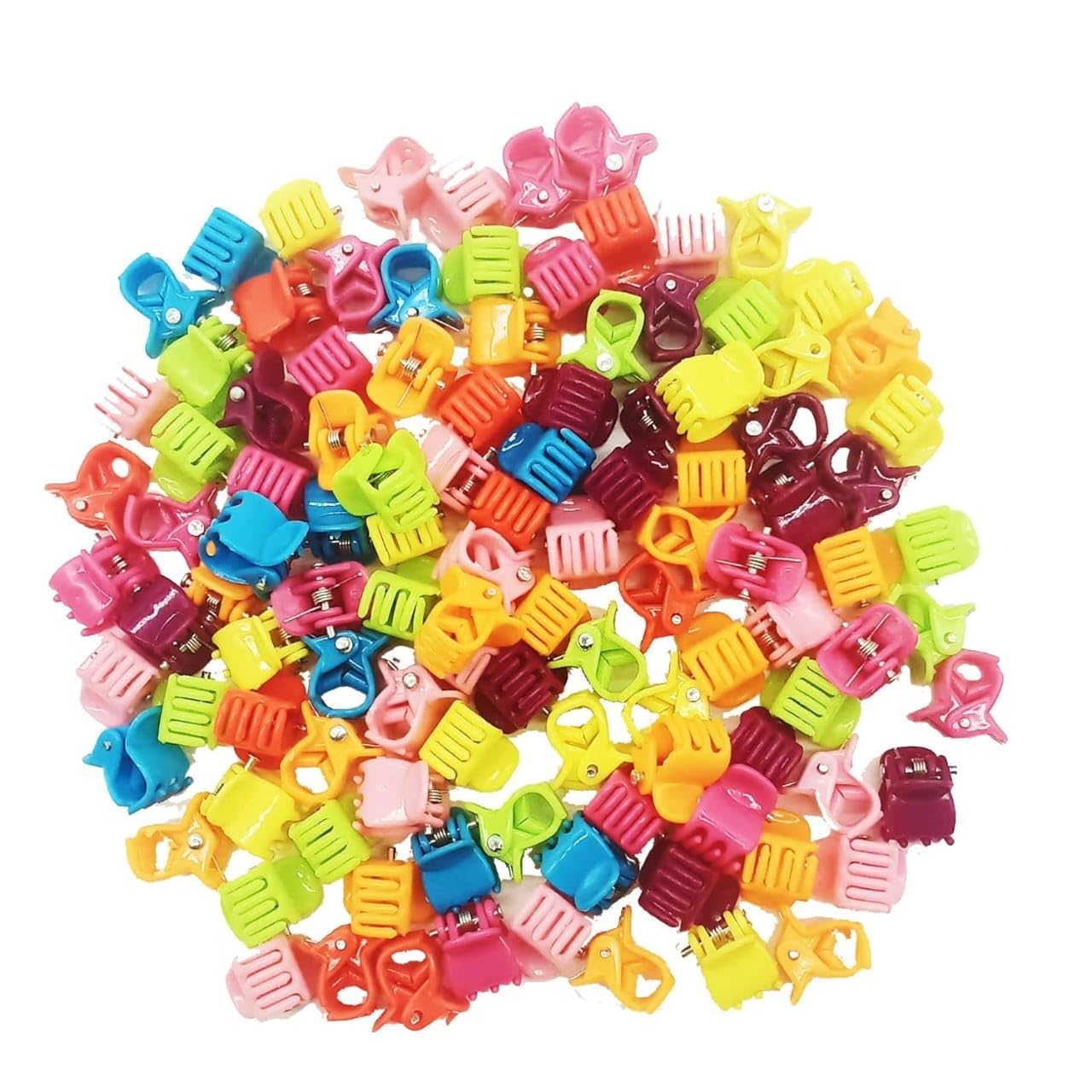 Attrie Mini Hair Claw Clips for Women & Girls - 40 Pack Colorful Plastic Hair Clips for Braids, Ponytails & Updos - Cute Hair Accessories for Baby, Girls & Women - Perfect for School, Work & Parties