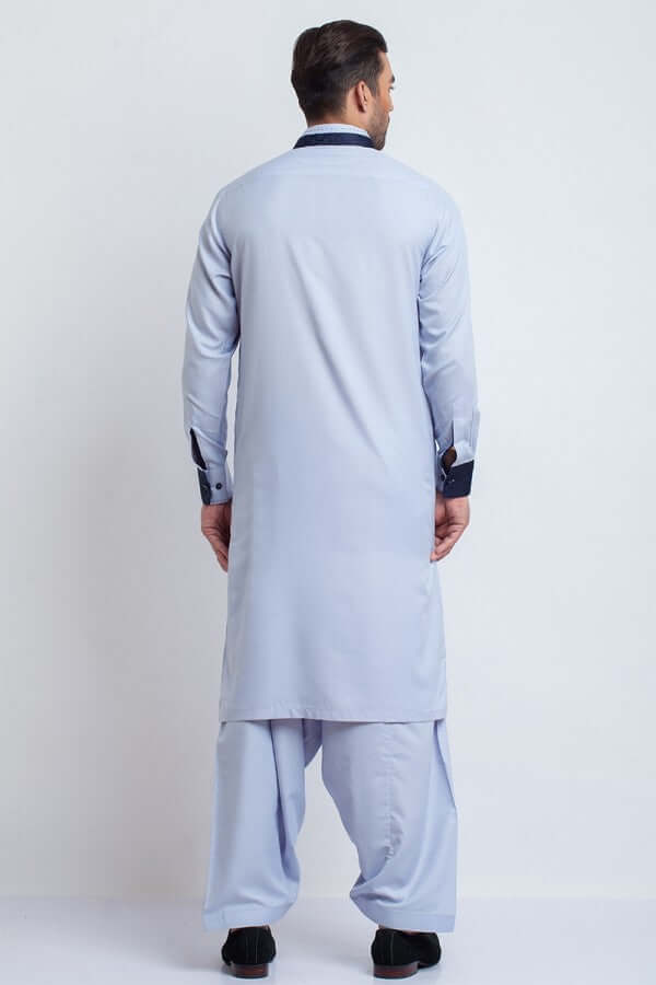 Premium Ice Blue Soft Cotton Classic Shalwar Kameez - Traditional Pakistani Outfit for Women | Perfect for Weddings, Festivals & Special Occasions