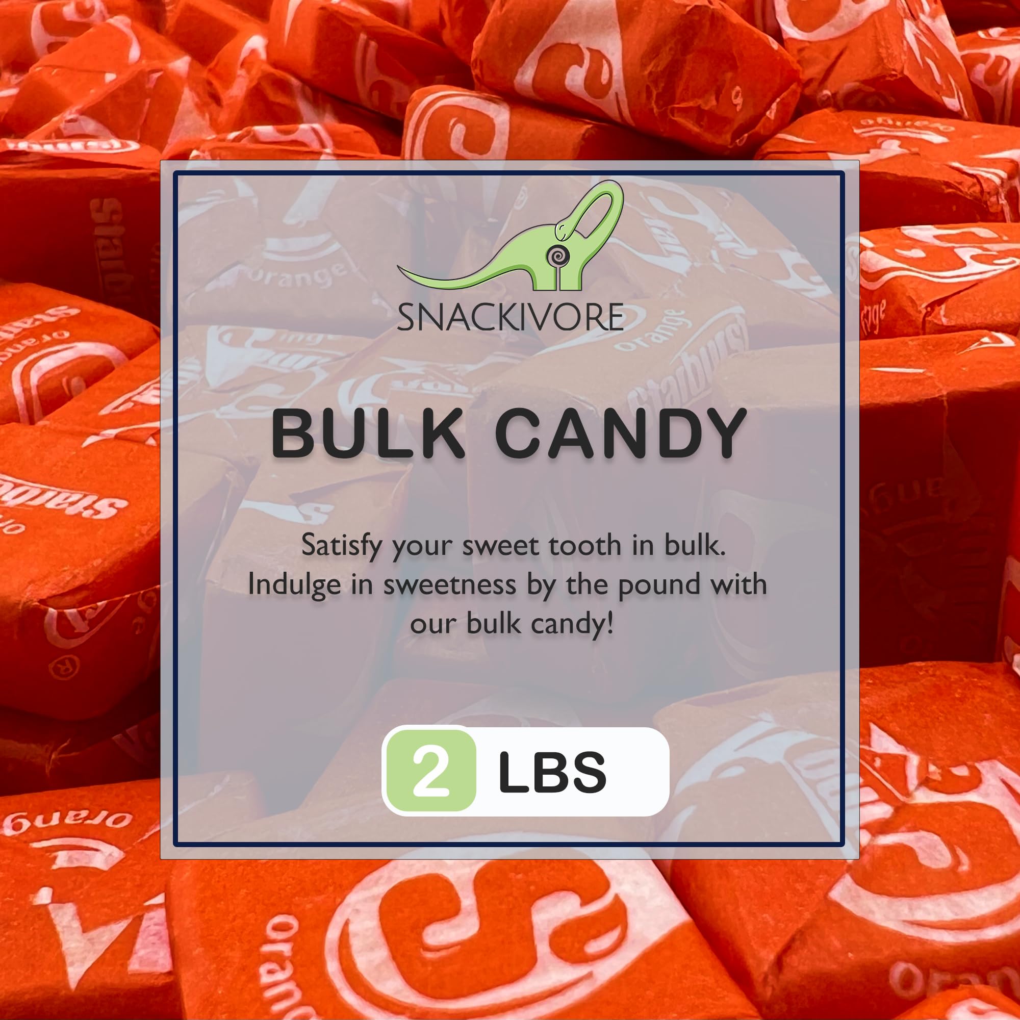 Orange Fruit Taffy Candy - 2LB Bulk Bag (2 Pounds) | Chewy, Sweet & Tangy Candy for Parties, Halloween Treats, Gift Baskets & Office Snacks