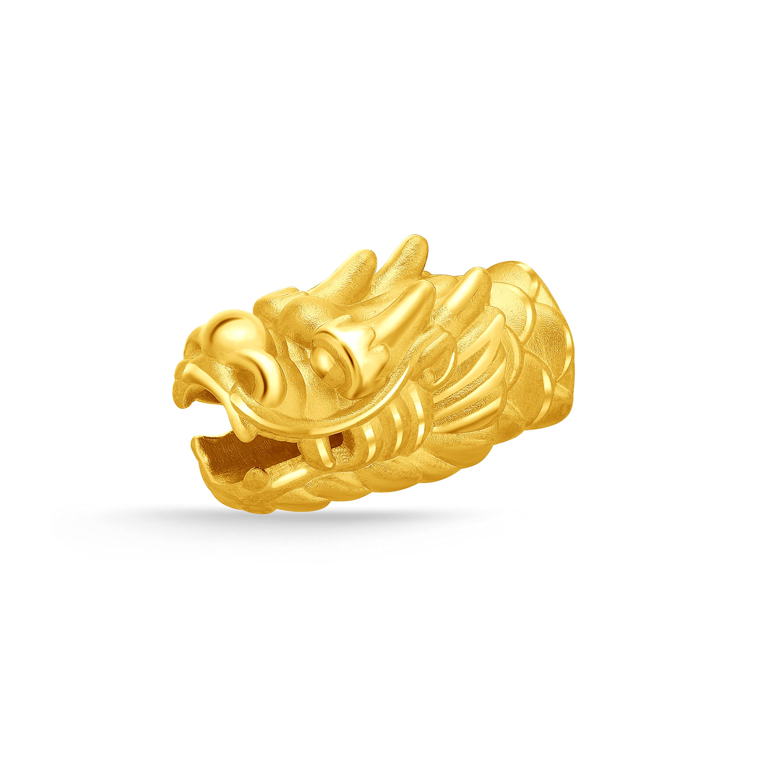CHOW TAI FOOK 999 Pure 24K Gold Dragon Head Beads Charm - Luxury Chinese Zodiac Jewelry for Gifts & Collections | Perfect for Chinese New Year, Weddings & Special Occasions