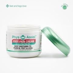 PhysAssist Foot Pain Relief Cream Combo - 4 oz & 1.5 oz Jars for Soothing Feet and Leg Discomfort | Fast-Absorbing Formula with Natural Botanicals | Perfect for Post-Workout Recovery, Standing All Day, or Diabetic Foot Care