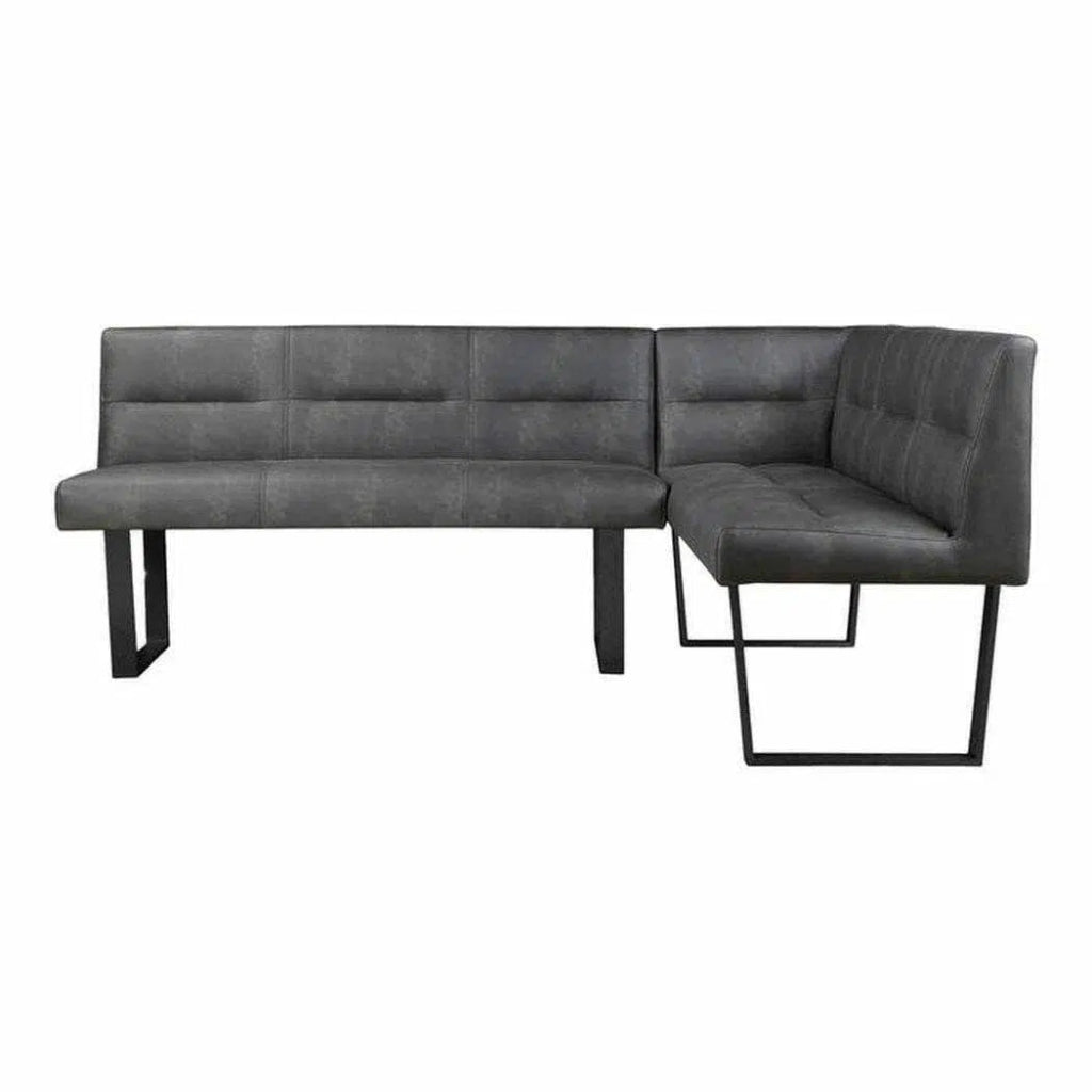 60x81 Inch Modern Corner Bench with Storage, Dark Grey Upholstered - Perfect for Living Room, Bedroom, or Entryway Seating