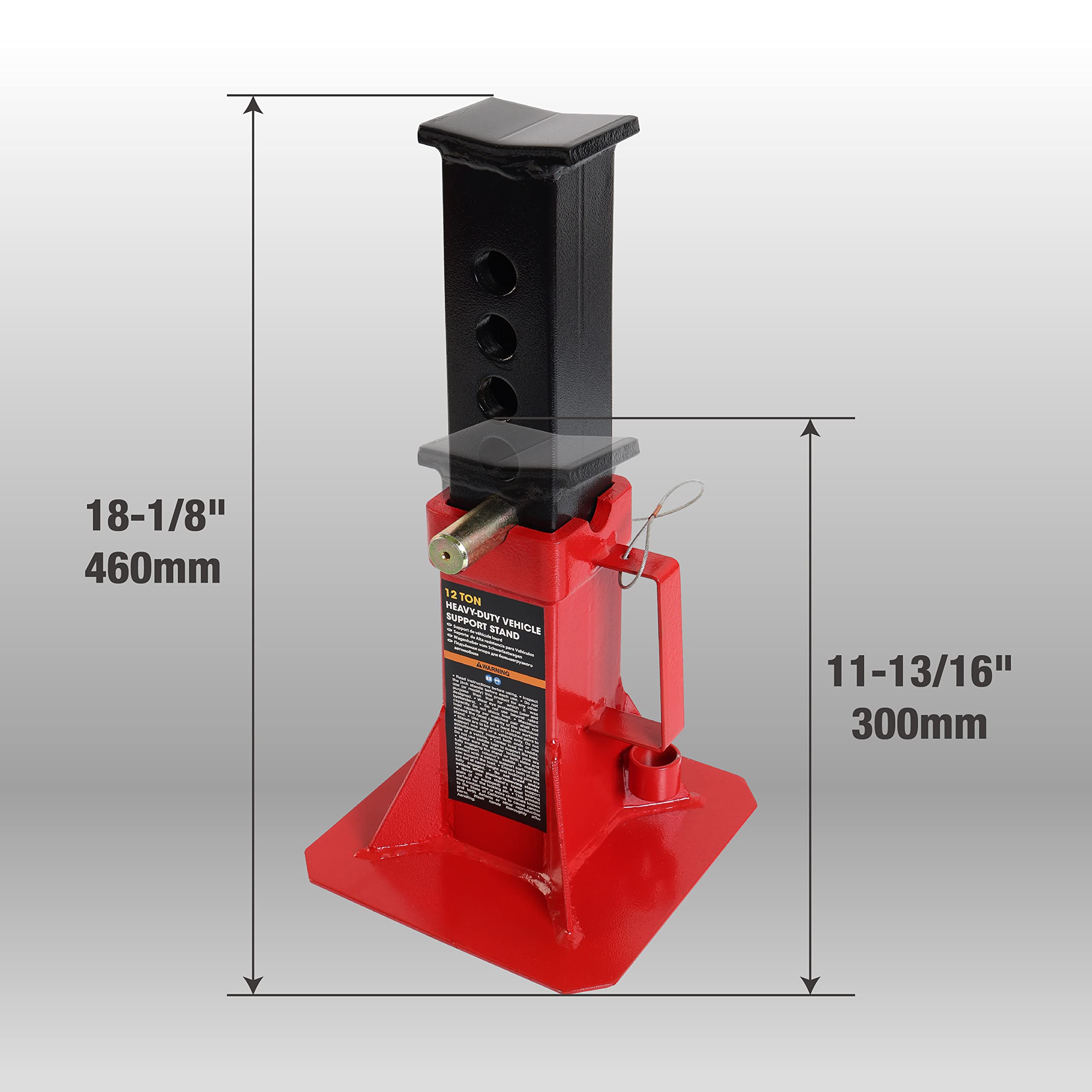 Torin BIG RED ATZ120005R 12 Ton (26,400 lb) Heavy Duty Professional Car Jack Stand with Locking Pin - 1 Pair, Red - Perfect for Auto Repair, Vehicle Maintenance & DIY Garage Projects