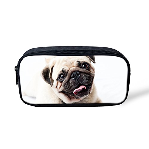 Pug Dog Pencil Case - Cute Makeup Bag with Zipper for School & Travel | Doginthehole Storage Pouch for Stationery, Cosmetics & Small Accessories | Perfect for Students, Artists & Pet Lovers