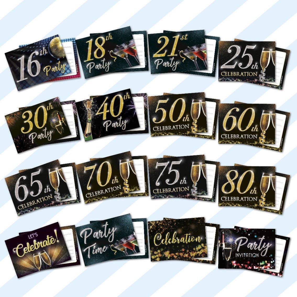 50th Anniversary Party Invitations - Pack of 48 A6 Greeting Cards with Envelopes for Birthday, Celebration & Special Events - Perfect for Golden Jubilee, Milestone Parties & Formal Invites