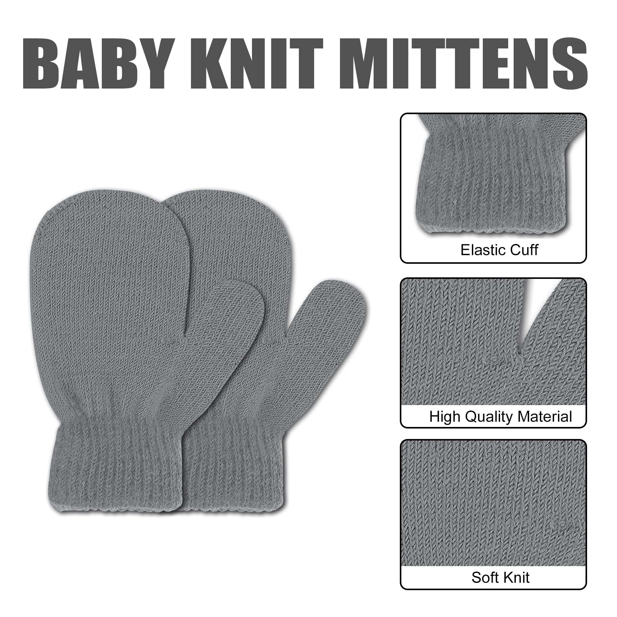 UTTPLL Toddler Magic Stretch Gloves - Soft Knit Winter Mittens for Boys & Girls - Warm Thick Cold Weather Gloves in Multicolor - Perfect for Snow Play, School & Outdoor Activities