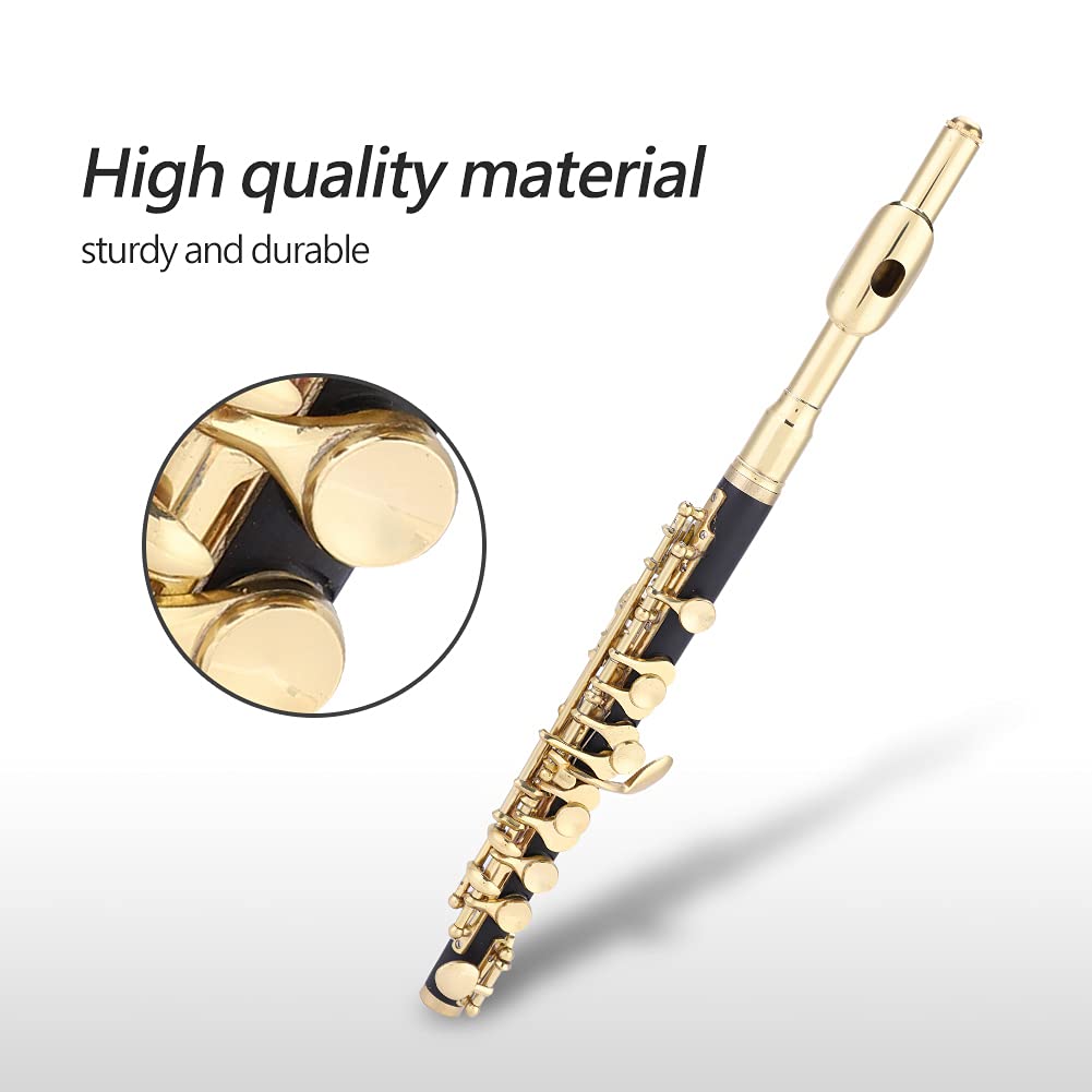 Professional C Key Piccolo - High-Quality ABS Body & Gold Plated Cupronickel Head, Premium Sound with Adjustable Strap & Protective Padded Case | Perfect for Beginners, Band Performances, and Music Practice