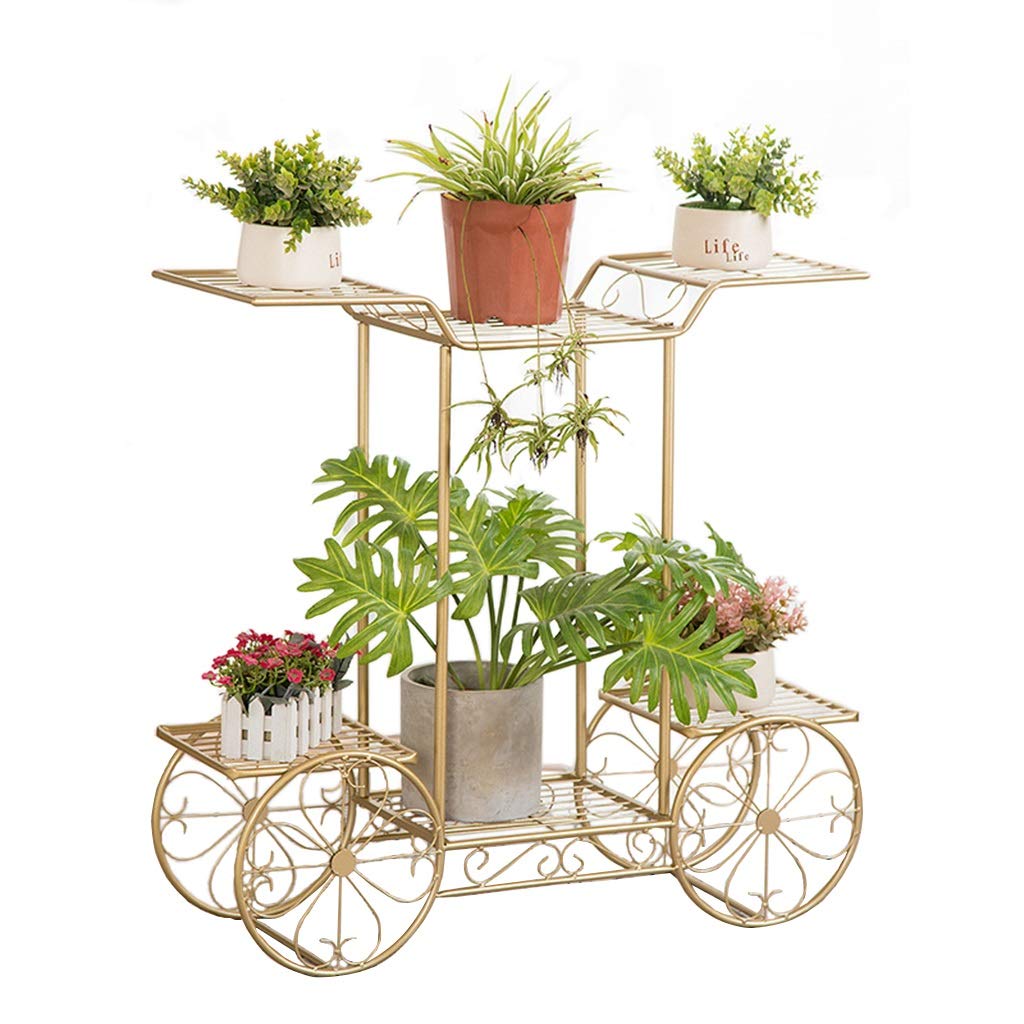 Creative Wrought Iron Bicycle Flower Pot Stand - 3-Tier Garden Plant Holder for Indoor & Outdoor Decor - Gold, Black, White - Perfect for Patio, Balcony, and Home Garden Display