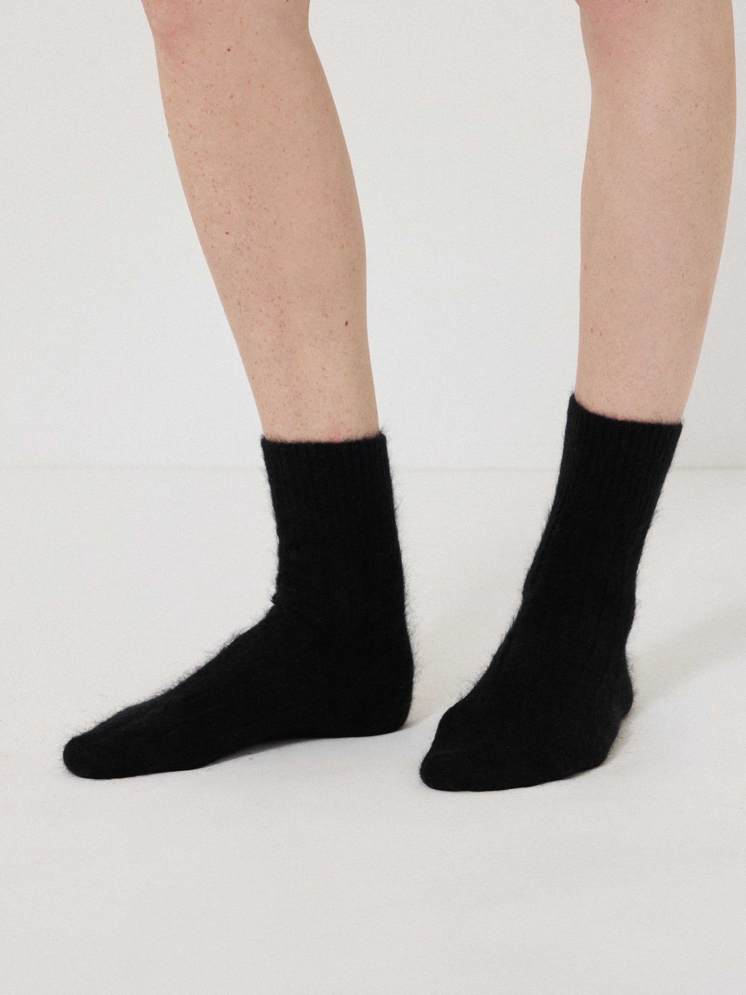 Premium Halo Cashmere Socks for Men & Women - Ultra Soft & Warm Winter Socks - Luxury Black Wool Socks for Cold Weather, Travel & Home Comfort