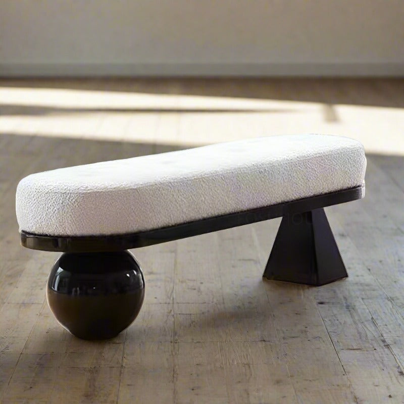 Luxury Designer Cashmere Bench - Soft & Elegant Seating for Living Room, Bedroom, or Office Decor