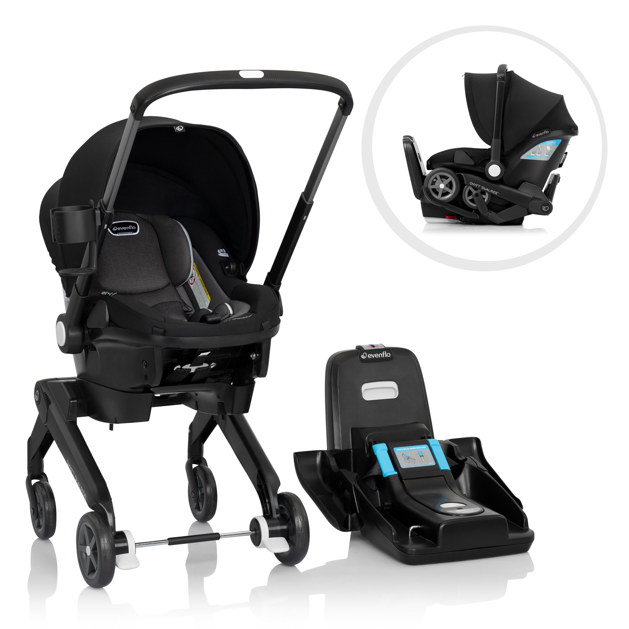 Evenflo Shyft DualRide Infant Car Seat & Stroller Combo - Safe Travel System for Newborns to Toddlers | Perfect for Shopping, Travel, and Daily Walks