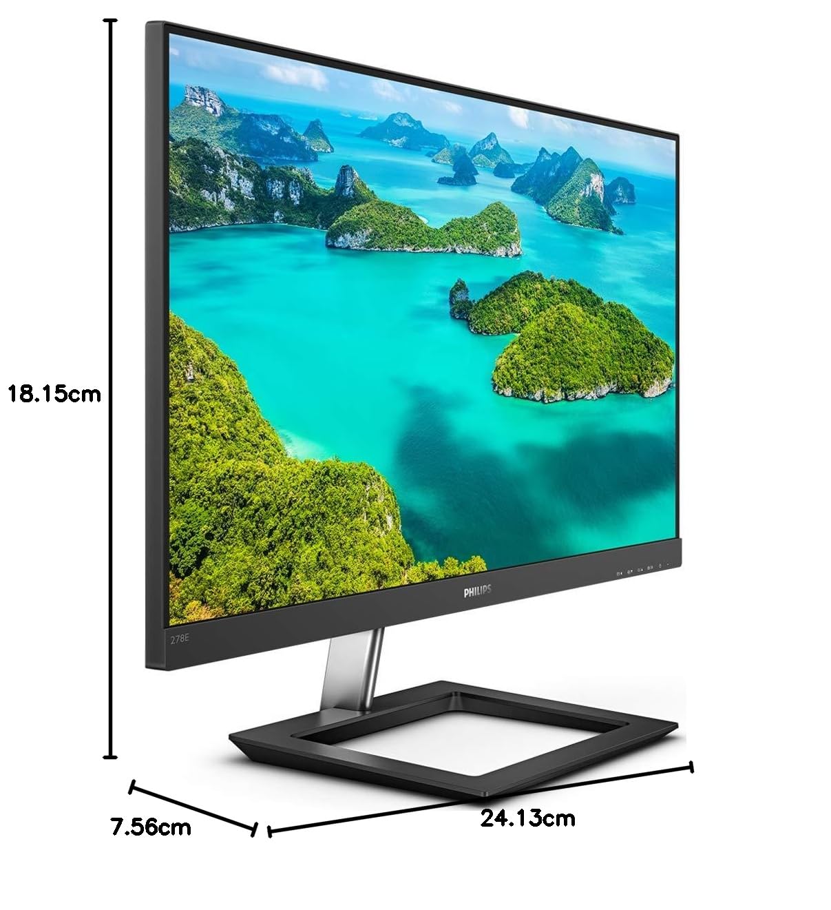 Philips 278E1A 27-Inch 4K UHD Monitor - 3840x2160 Resolution, 60Hz Refresh Rate, HDMI & DisplayPort, VESA Compatible - Perfect for Home Office, Gaming, and Graphic Design (Black)