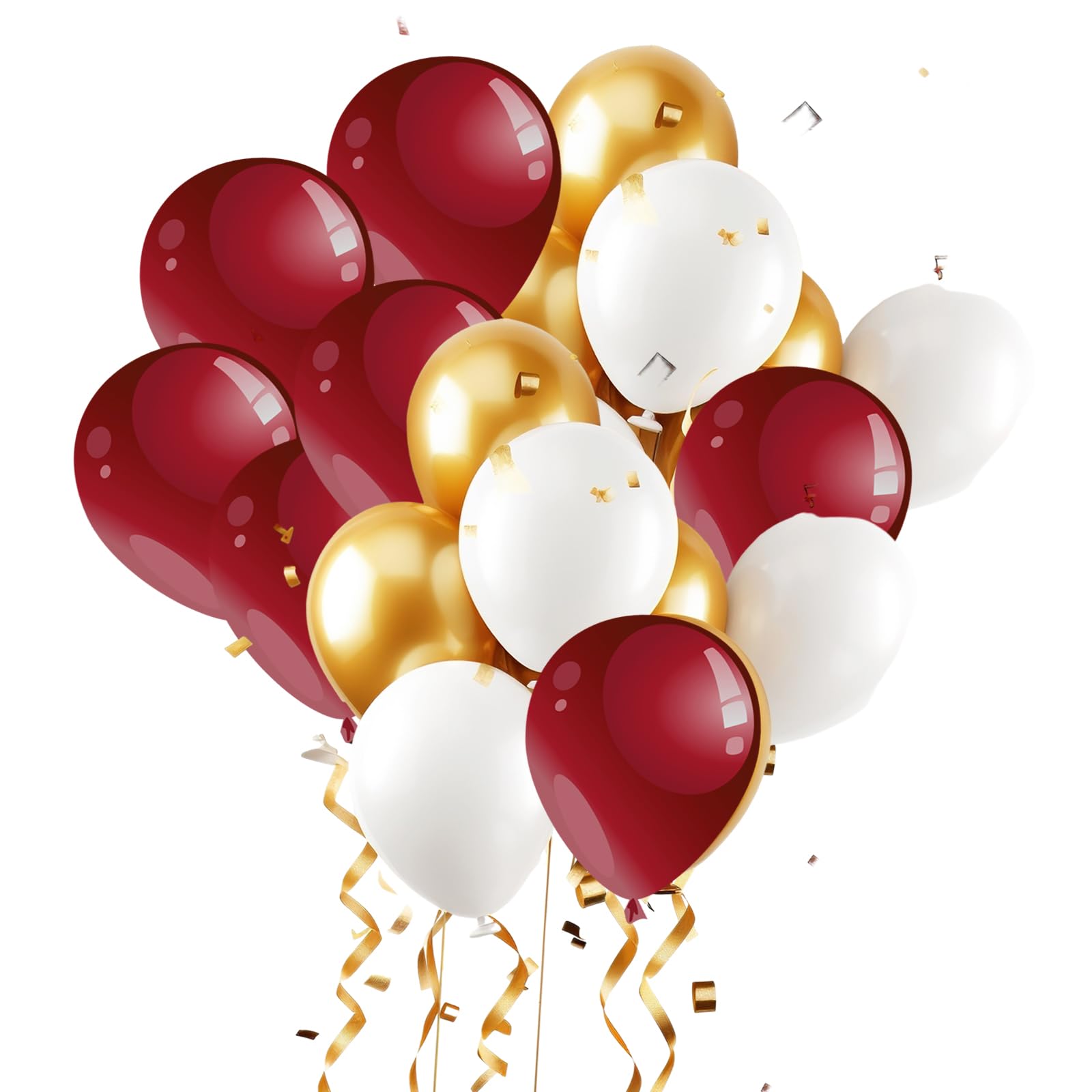 2025 Maroon & Gold Graduation Balloons - 30Pcs Burgundy White Gold Party Decorations for Graduation, Birthday & Wedding Celebrations - Perfect for Graduation Parties, Birthday Decor & Wedding Receptions
