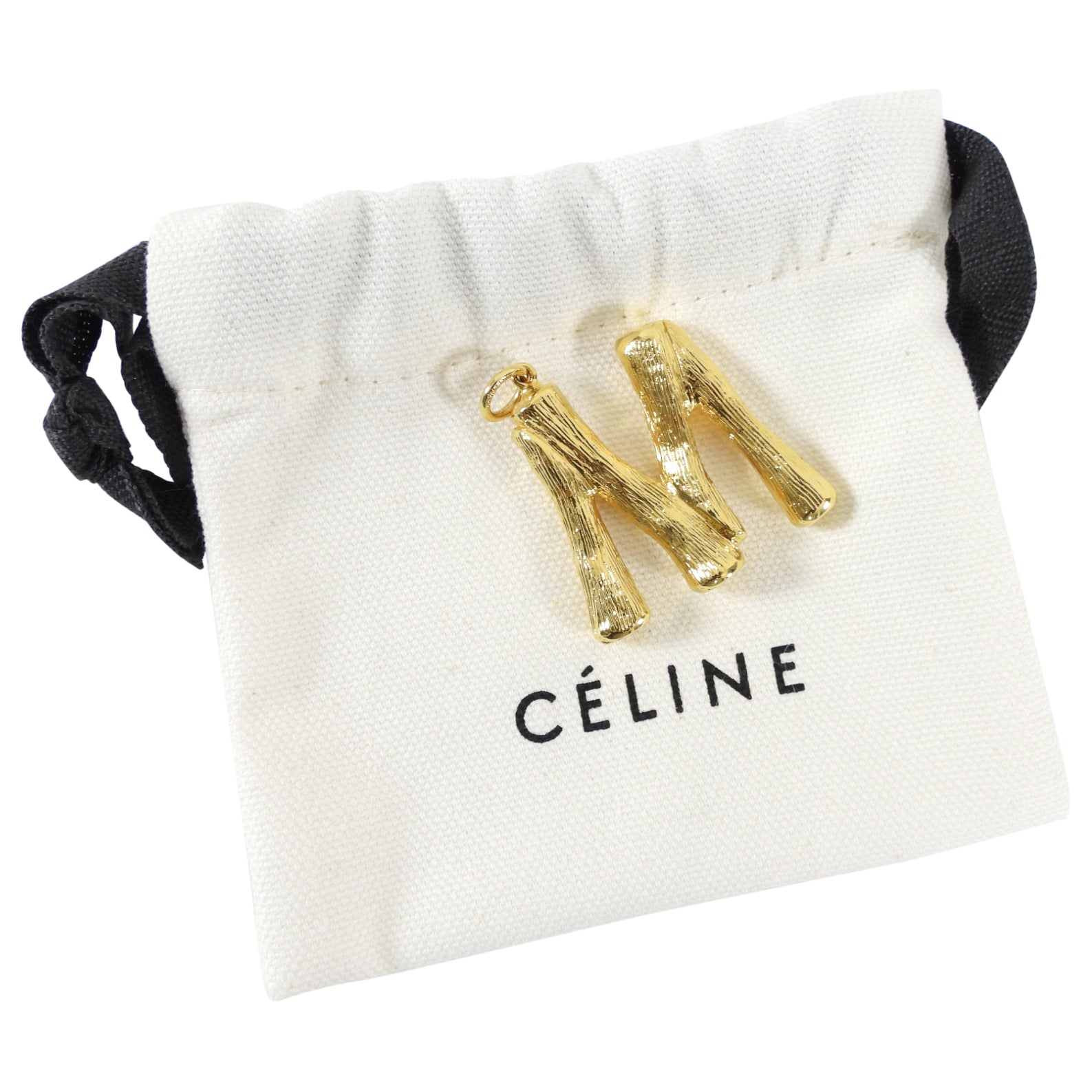 Celine Alphabet M Initial Goldtone Large Pendant Necklace - Elegant Letter M Jewelry for Women, Perfect Gift for Birthday, Anniversary & Special Occasions