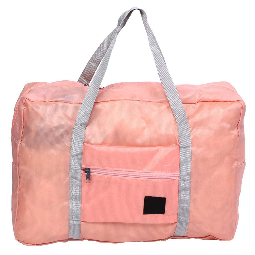 Waterproof Pink Plaid Oxford Foldable Luggage Bag for Travel, Outdoor Hiking & Camping - Lightweight Carry-On Duffel with Shoulder Strap (Ideal for Weekend Trips, Gym & Airplane Use)