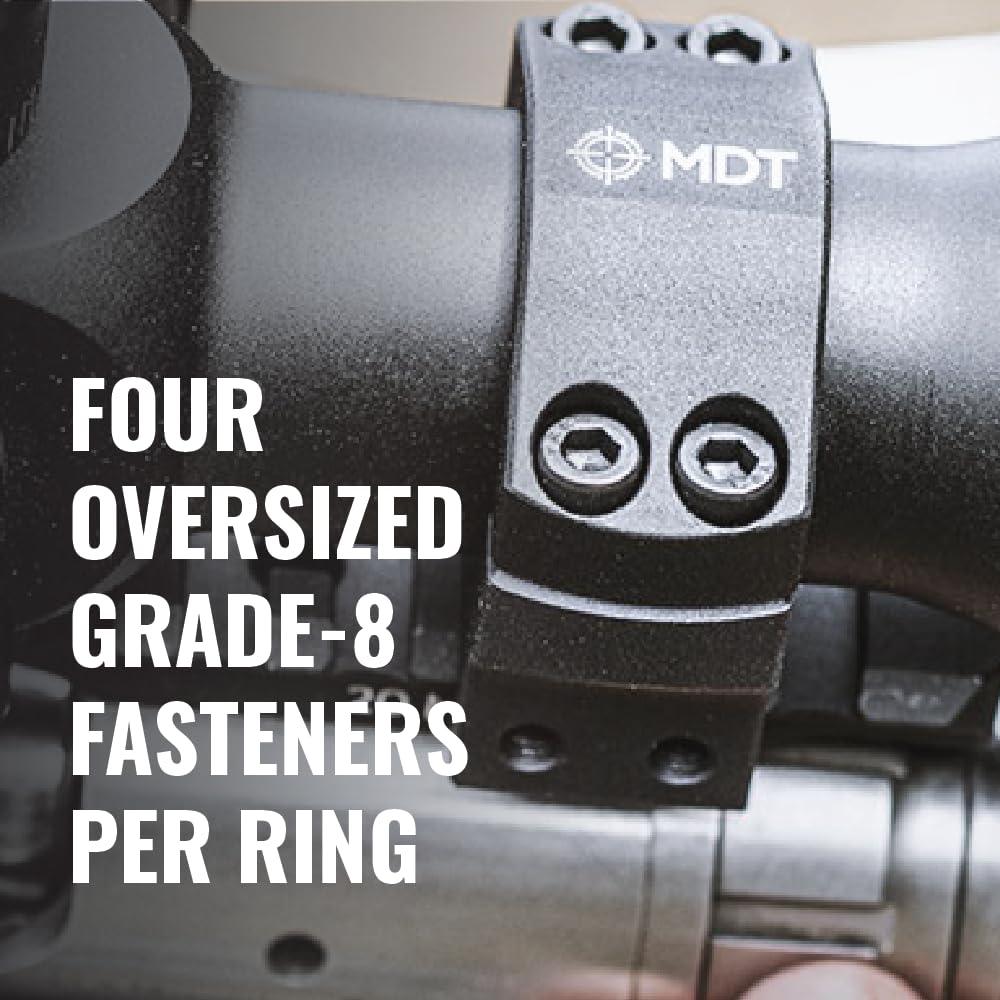 MDT Premier Lightweight Scope Rings - High Precision 30mm 34mm 1 inch Aluminum Scope Mounts for Picatinny Rail - Low/Medium/High/X-High Profile - Perfect for Hunting, Shooting & Tactical Applications
