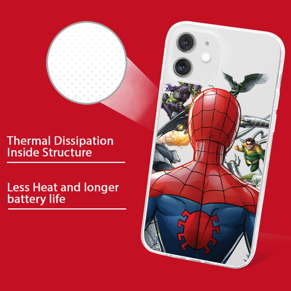 Official Marvel Spider-Man iPhone 12 Mini Case - Licensed Transparent Slim Fit Phone Cover with Premium Protection | Perfect for Everyday Use, Superhero Fans & Marvel Collectors