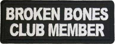 Broken Bones Club Member Patch - Iron-On Embroidered Badge for Jackets, Vests & Backpacks - Perfect for Bikers, Skateboarders & Extreme Sports Enthusiasts