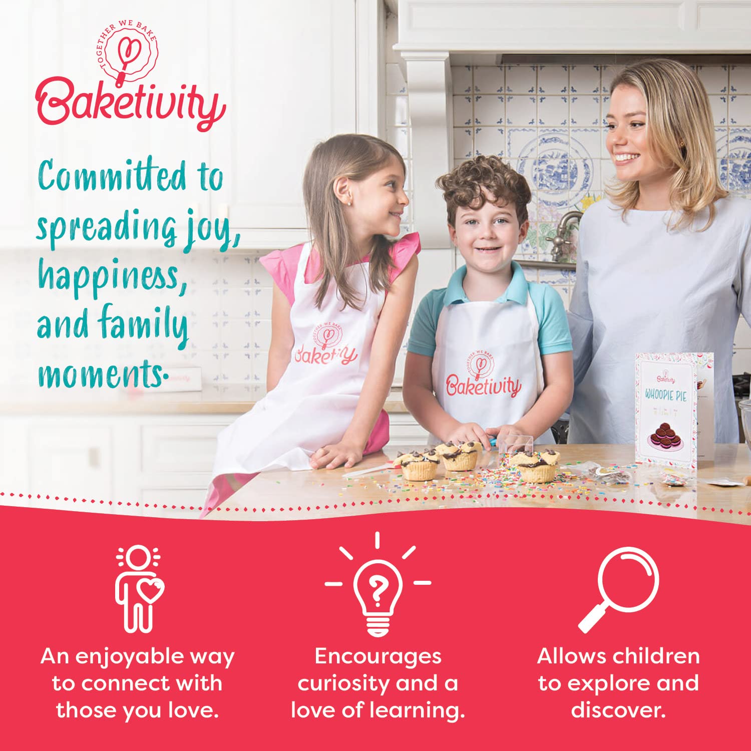 Baketivity Cake Pop Kit - No Mold or Maker Needed, Includes Cake Pop Stand & Baking Tools | Fun Arts & Crafts Baking Set for Kids | Kosher Certified | Perfect for Birthday Parties, School Events & Family Baking Activities