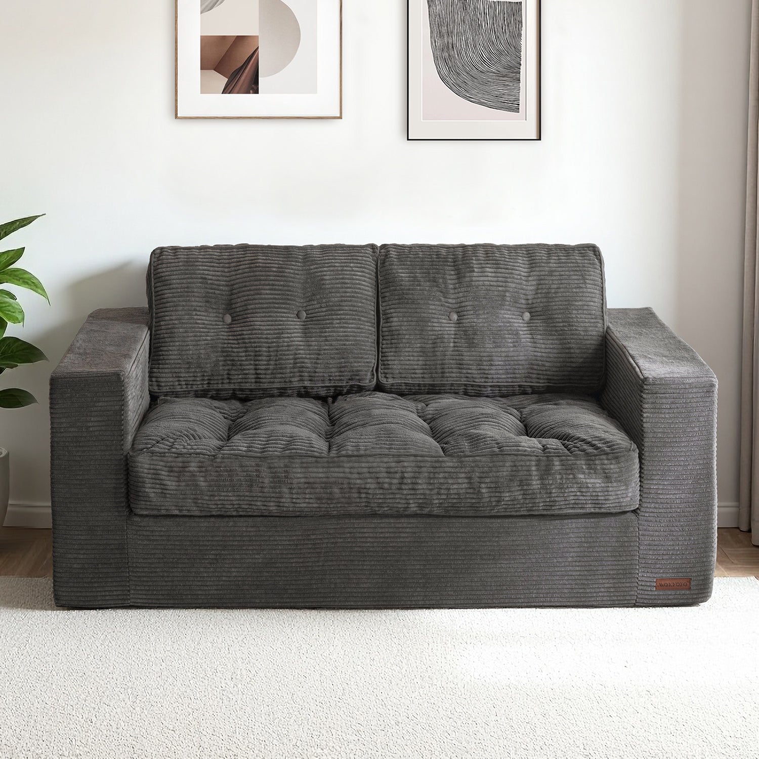 MAXYOYO Large Bean Bag Chair - Dark Grey Oversized Bean Bag Couch for Adults, Kids Bedroom & Living Room Furniture | Perfect for Lounging, Gaming, Movie Nights & Relaxation