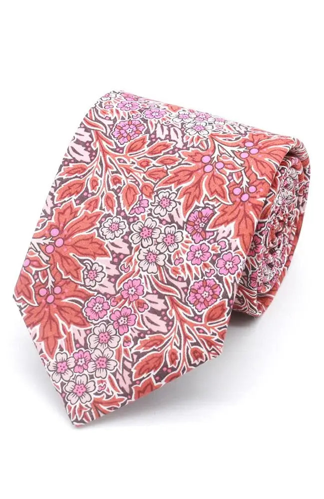 LA Smith Aubrey Forest Tie and Pocket Square Set - Premium Liberty Fabric for Men - Perfect for Weddings, Business Meetings, and Formal Events