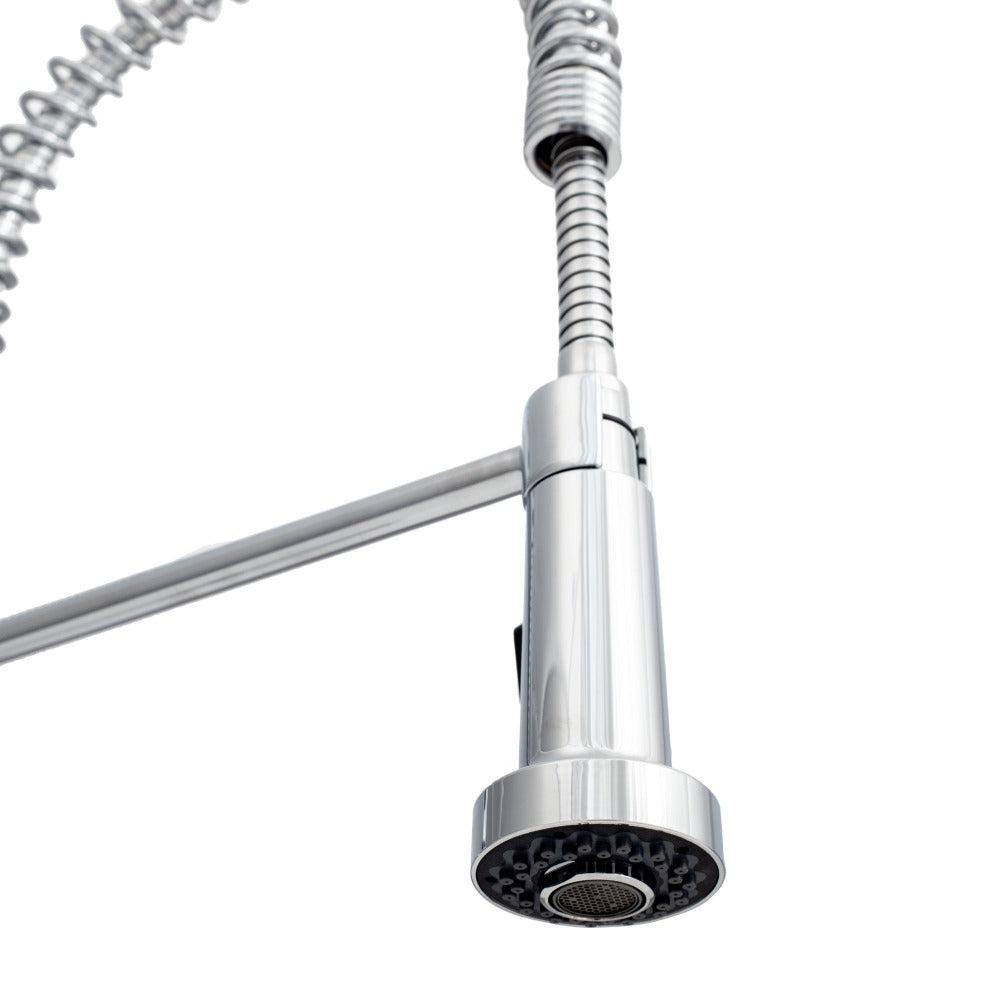 ZLINE Apollo Pull Down Spring Single Handle Chrome Kitchen Faucet - Modern High Arc Design for Easy Dishwashing & Food Prep (APL KF CH) | Perfect for Residential & Commercial Kitchens