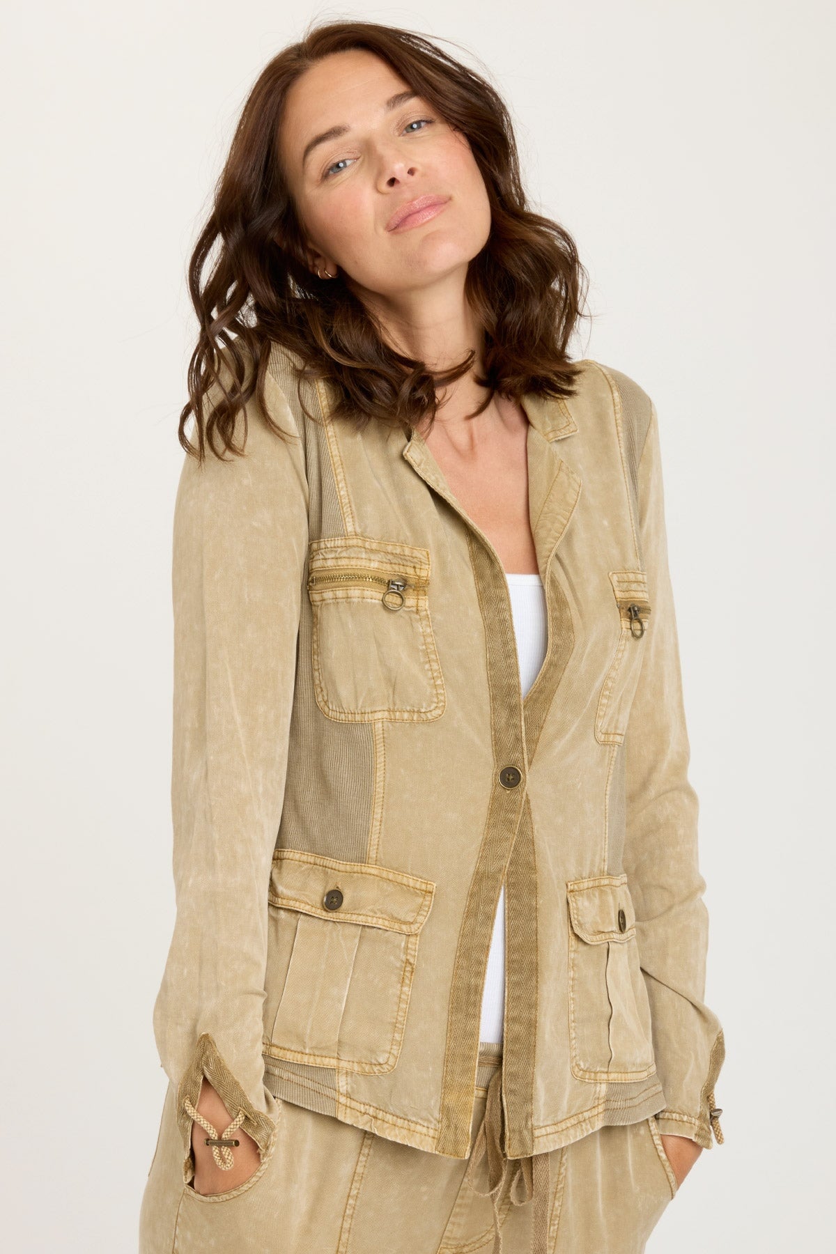 Tula Distressed Wash Blazer for Women | Vintage Style Linwood Jacket | Perfect for Casual Outfits & Office Wear