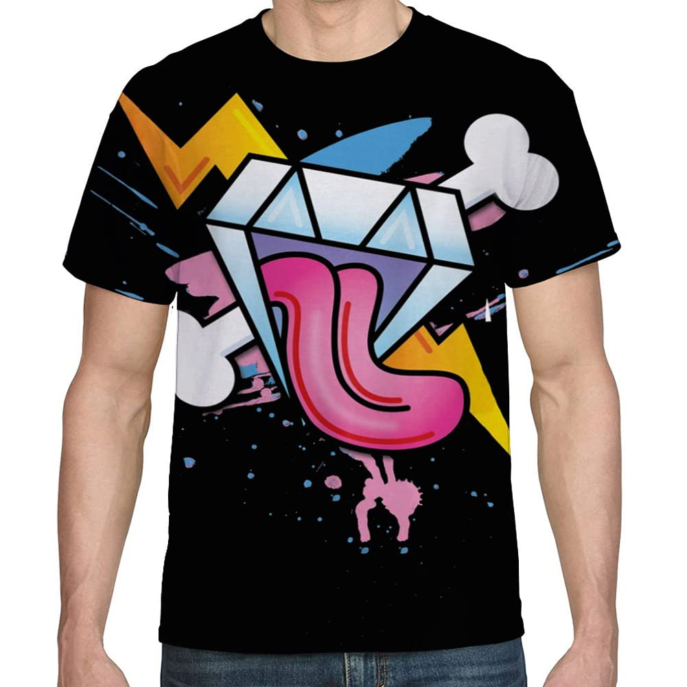 Gecaitez Men's 3D Printed Graphic T-Shirt - Cool Casual Short Sleeve Tee for Men (Sizes S-3XL) - Perfect for Streetwear, Parties & Everyday Wear