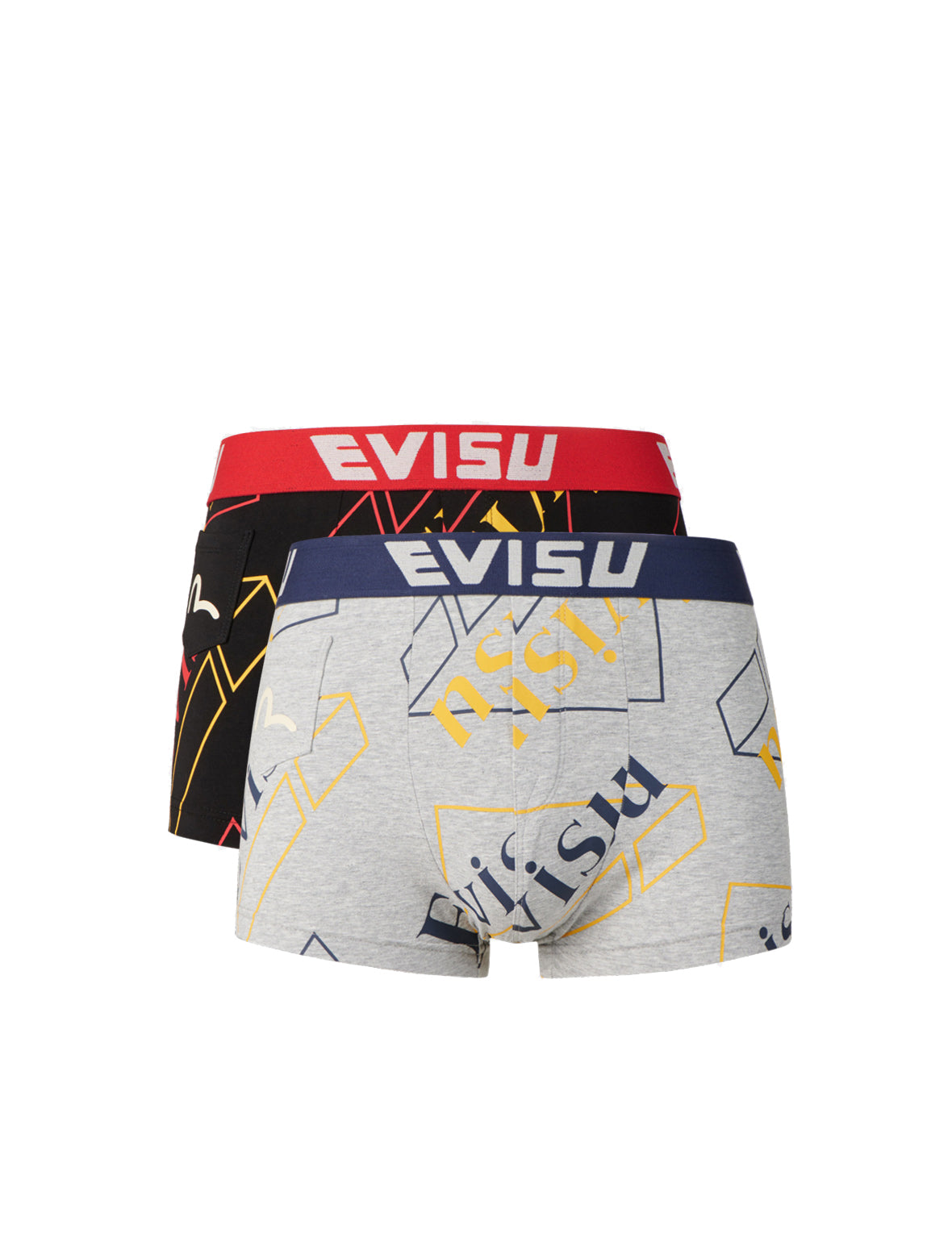 2-Pack Comfortable Allover Logo Print Men's Trunks - Soft Breathable Cotton Underwear for Everyday Wear & Gym Workouts