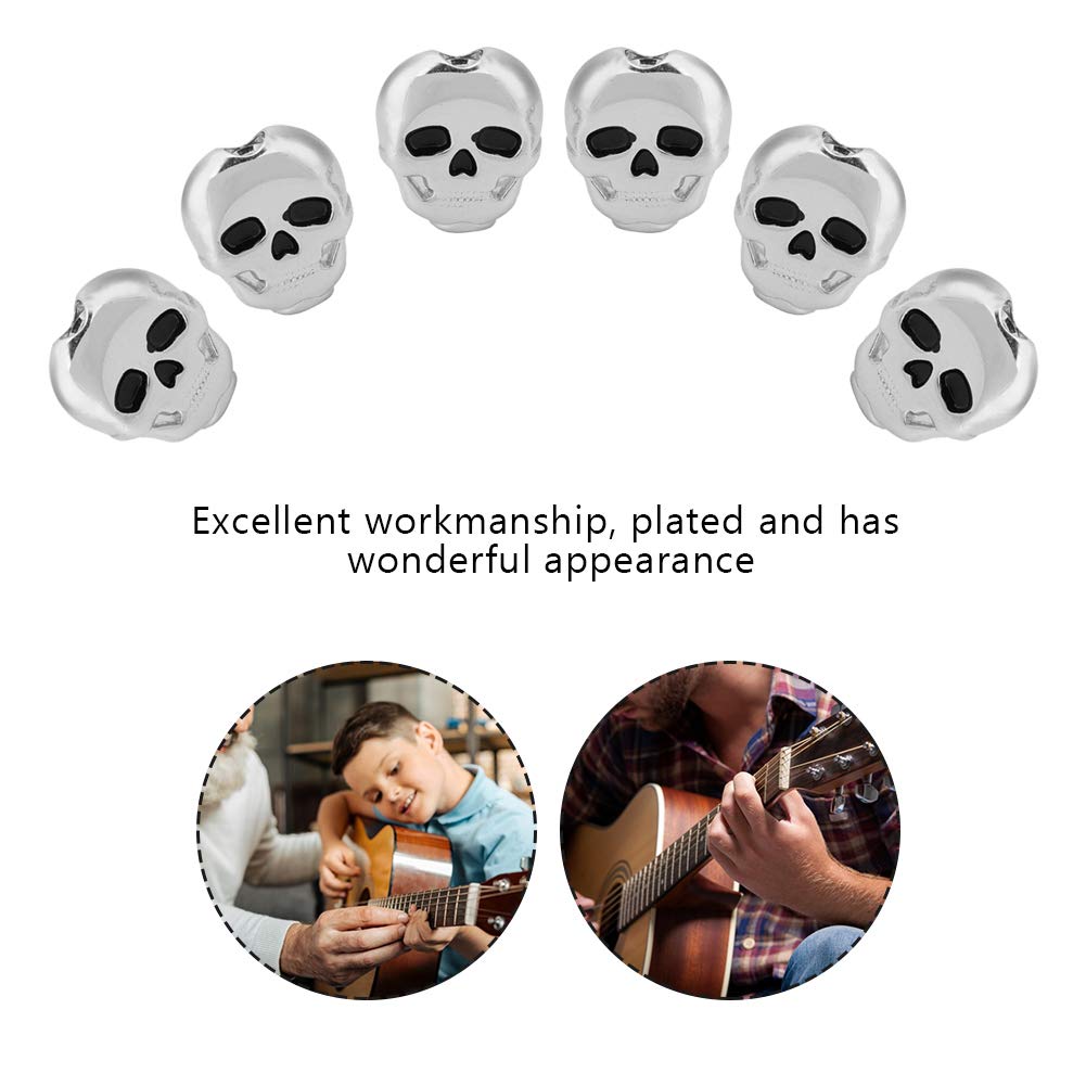 6-Piece Plastic Tuning Peg Caps - Replacement Key Button Heads for Acoustic, Electric & Folk Guitars - Perfect for Guitar Maintenance & String Replacement