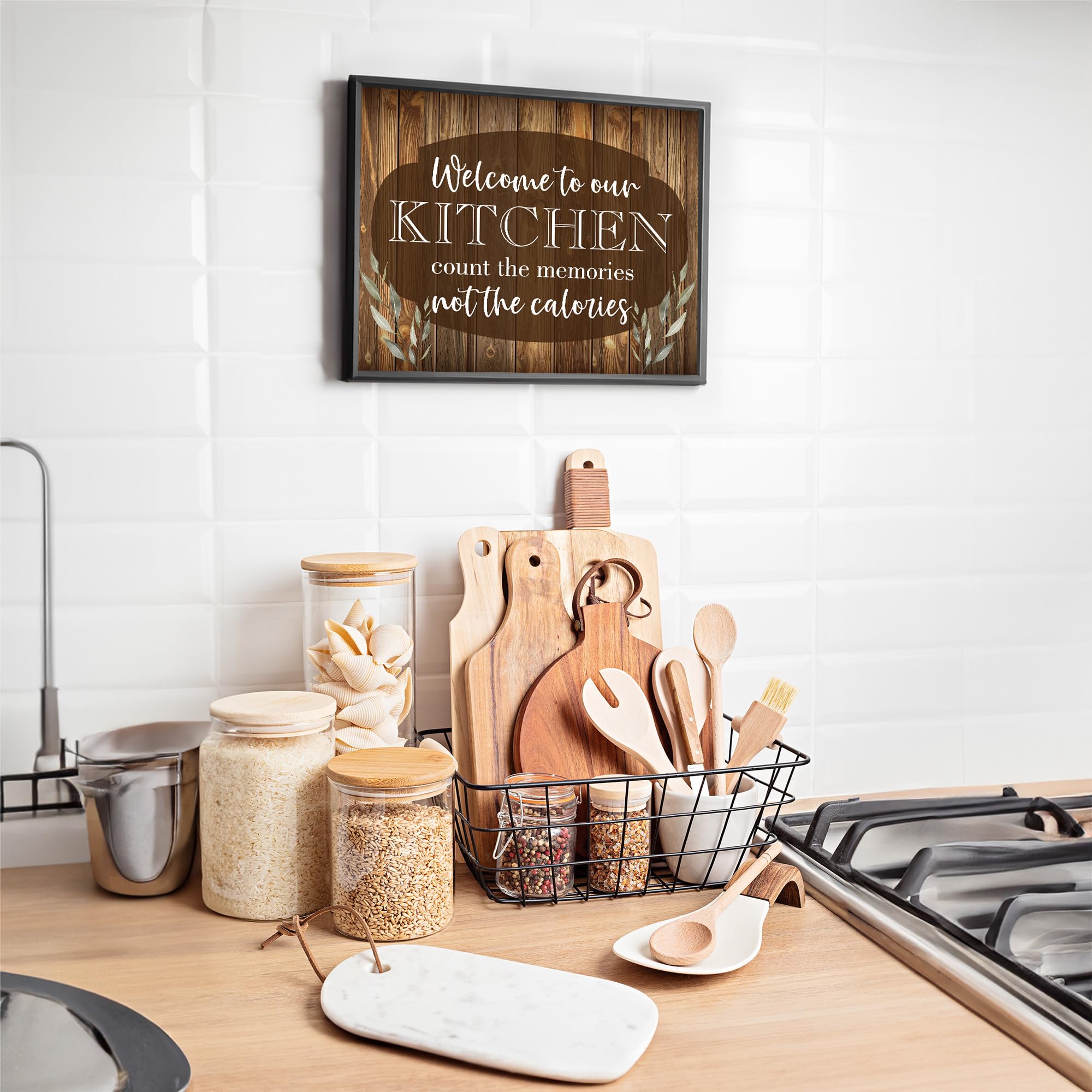 Funny Kitchen Wall Sign - Rustic Farmhouse Decor for Home & Dining Room - 11x14