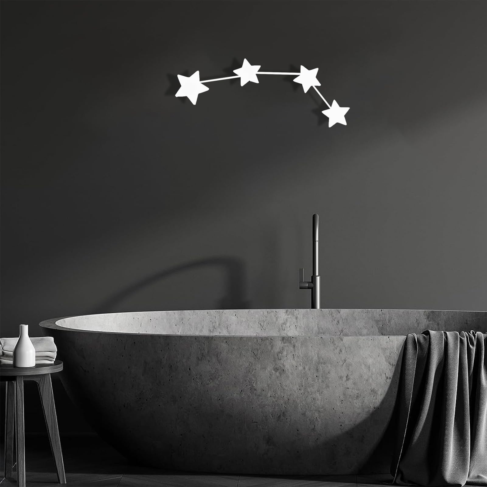 Yumcake Aries Zodiac Metal Wall Art - Black Constellation Sign Decor for Home & Outdoor - Boho Astrology Room Plaque (19x7 inches) - Perfect for Bedroom, Living Room, Office & Garden Decor