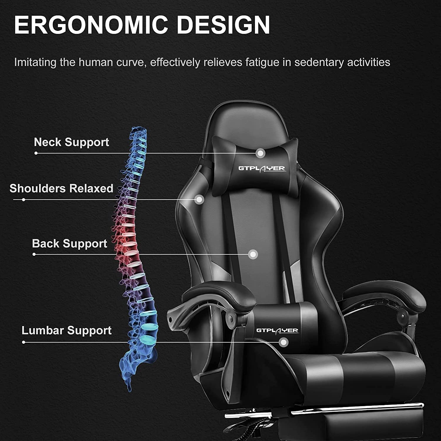 GT800A Adjustable Footrest for Office & Home - Ergonomic Support for Comfortable Work & Relaxation | Perfect for Desks, Chairs, and Standing Workstations