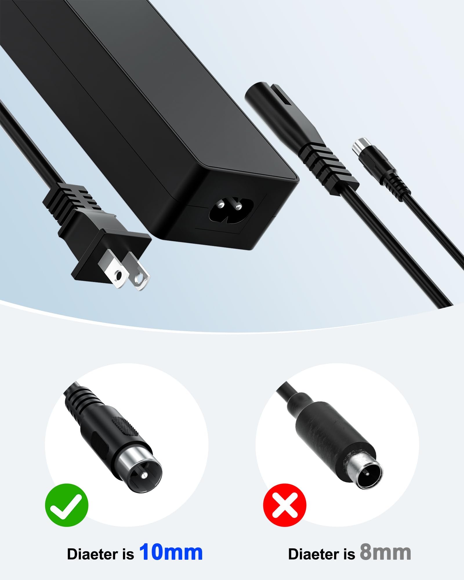 42V Nakto Electric Bike Charger with RCA Plug - Compatible with 36V Nakto Camel, Fashion, Elegance, Pony, Mini Cruiser eBike & Glion Dolly Scooter - Fast Charging for Commuting & Outdoor Adventures