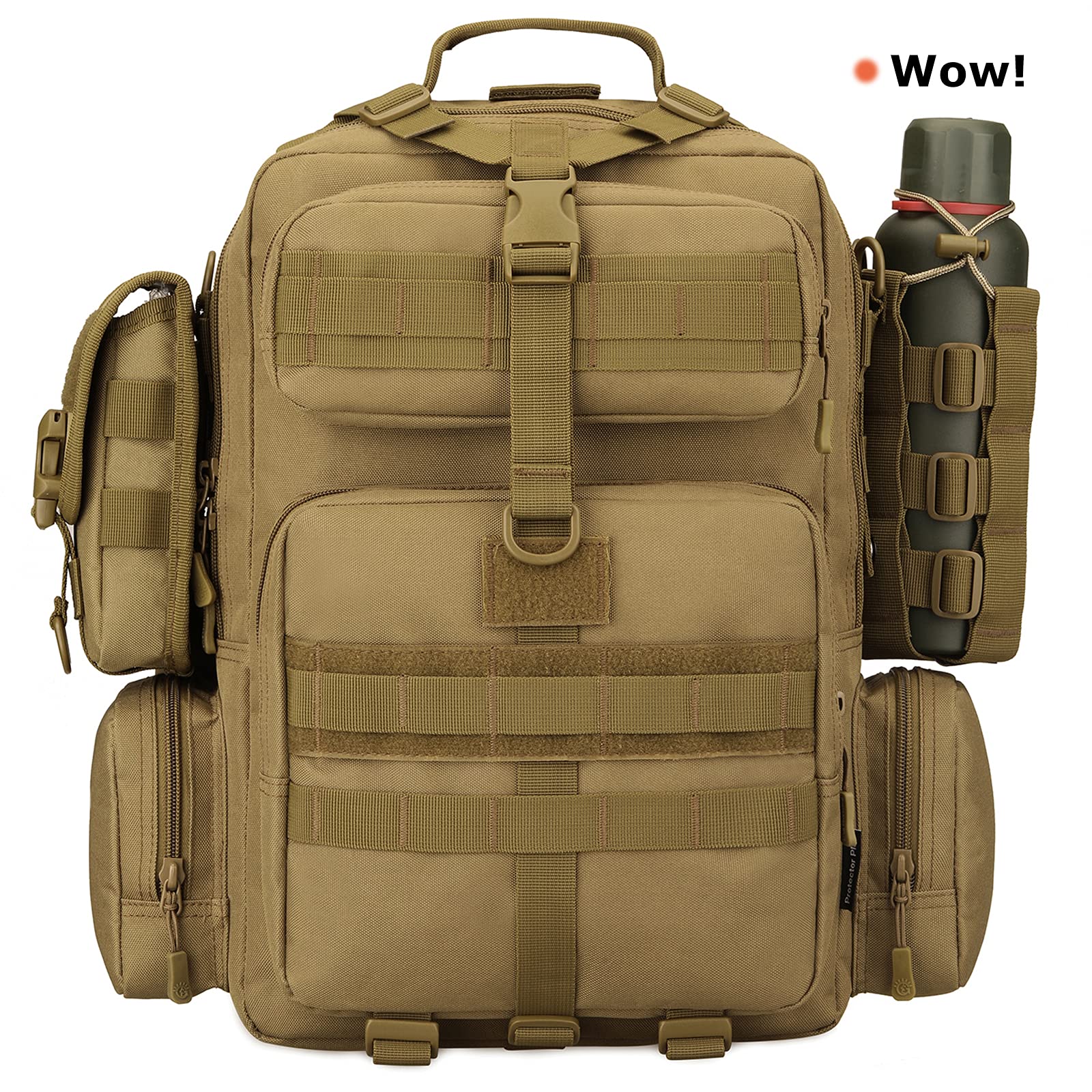 Molle Water Bottle Holder - Tactical Molle Water Bottle Pouch for Backpack Attachment, Durable & Versatile for Outdoor, Hiking, and Military Use
