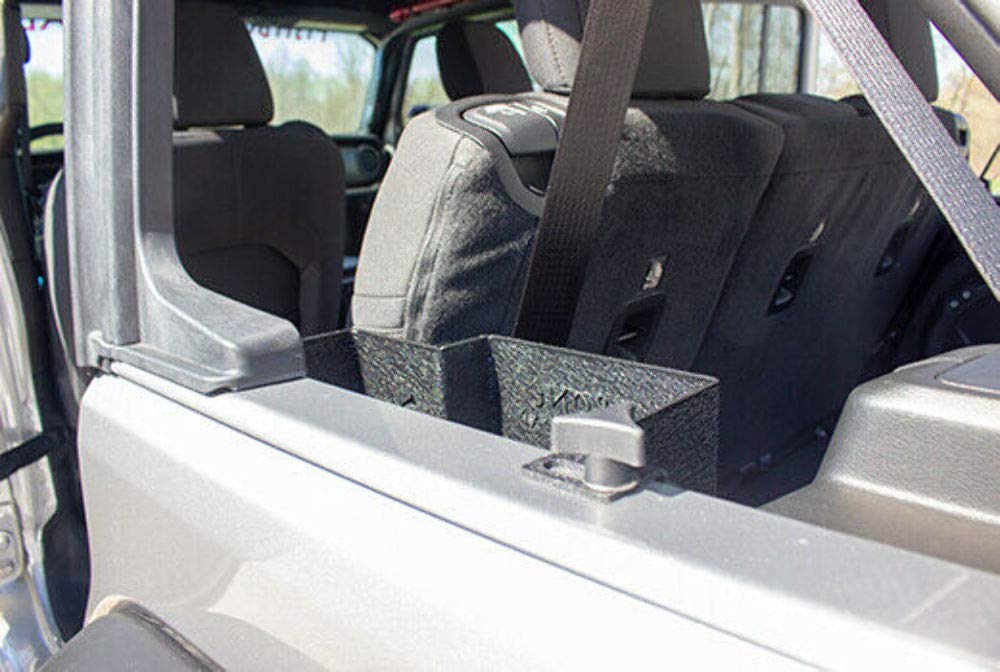 FISHBONE FB25100 JL Wheel Well Storage Bins - 4 Door Black Powder Coated Organizer for Jeep Wrangler & Gladiator | Perfect for Off-Road Gear & Camping Equipment Storage