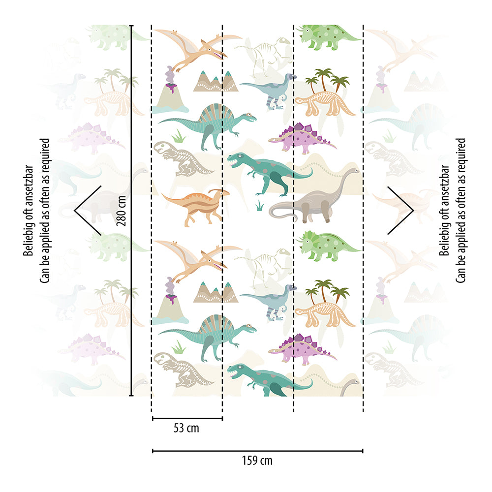The Wall 2 - Cute Dinosaurs Wall Decals for Kids Room Decor | Nursery, Playroom & Classroom Stickers
