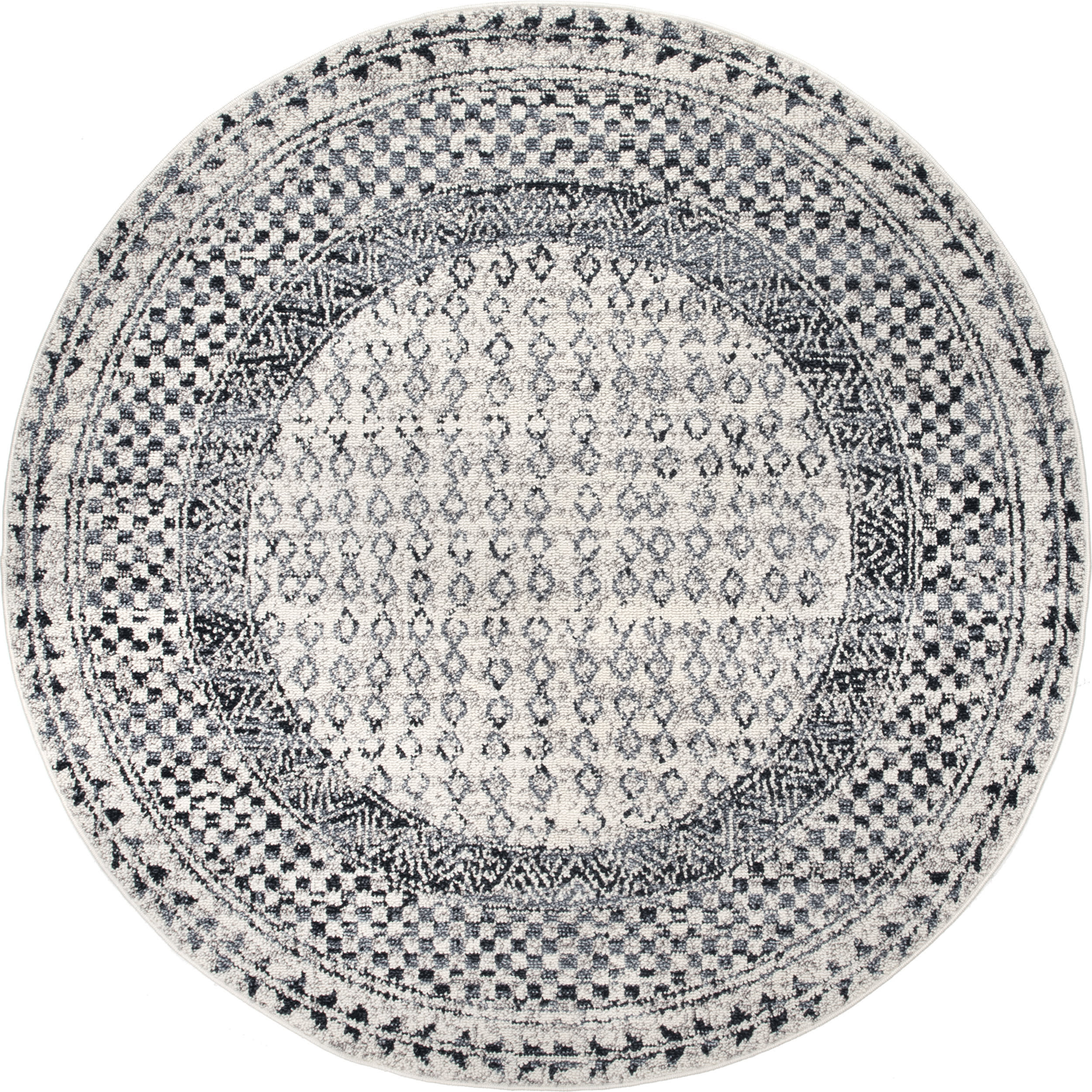 Checkered Diamonds Area Rug - Light Grey Soft Plush Carpet for Living Room, Bedroom, Nursery & Office - Non-Slip Backing & Easy to Clean