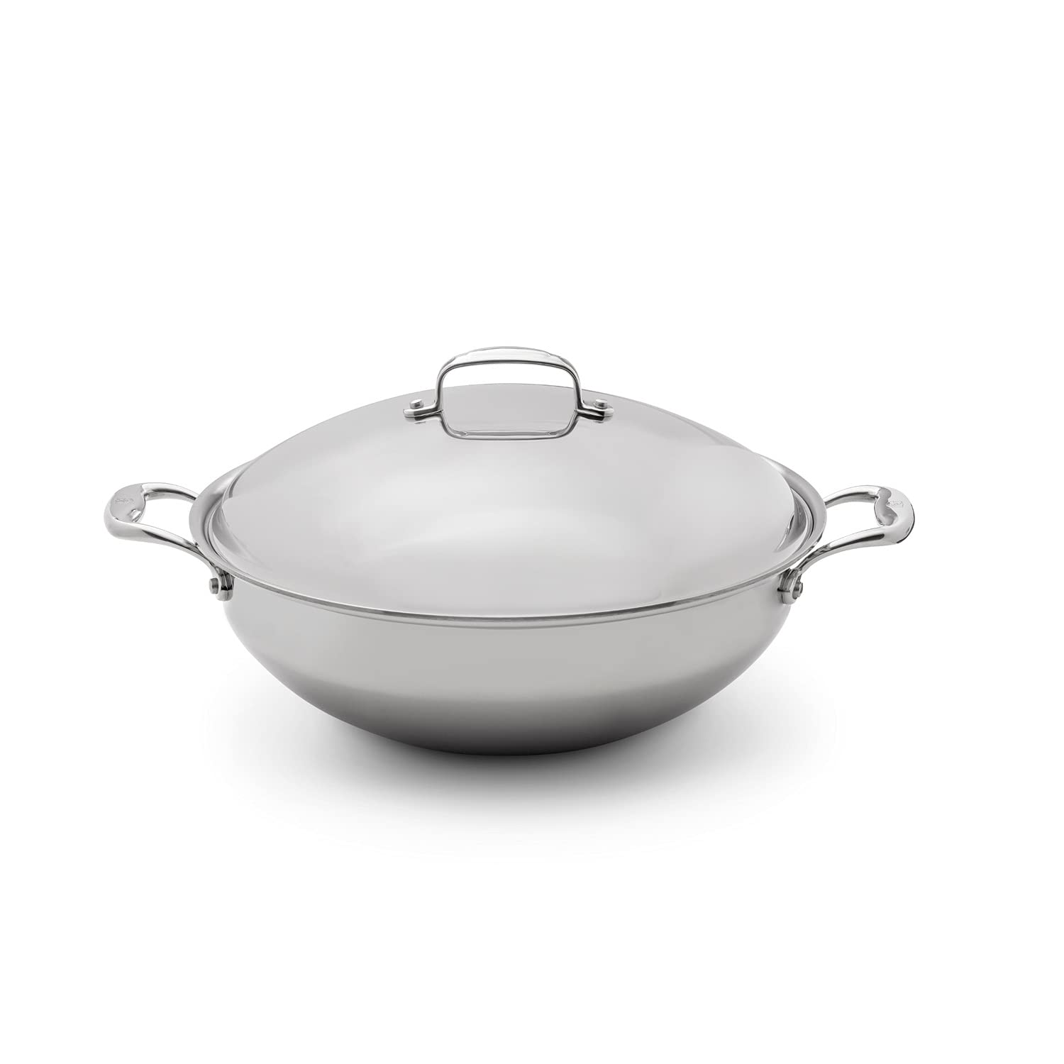 Heritage Steel 13.5 Inch Titanium-Strengthened 316Ti Stainless Steel Wok Pan with Lid - 5-Ply Clad Construction, Induction Compatible, Oven & Dishwasher Safe - Perfect for Stir-Frying, Sautéing & Asian Cooking - Made in USA