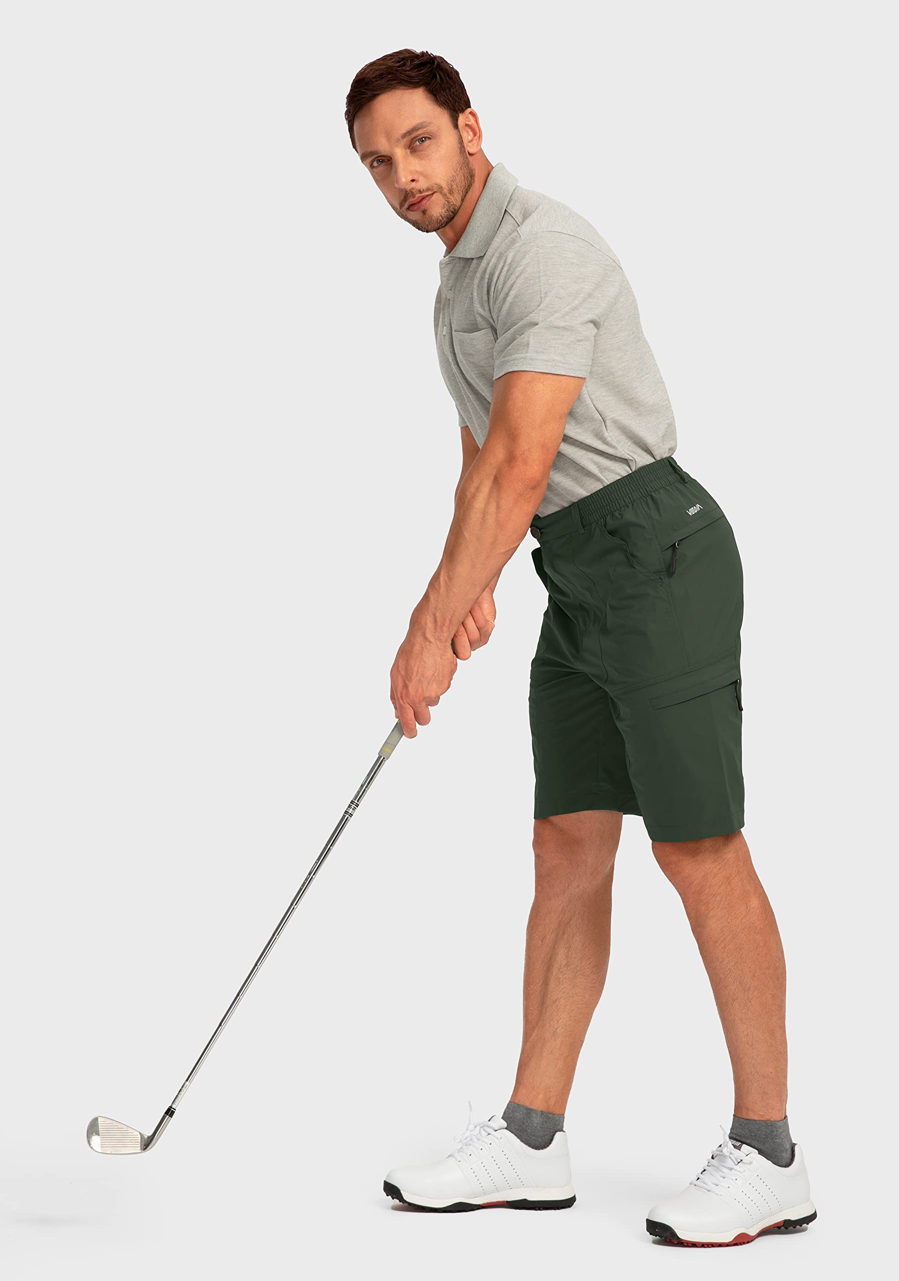 Viodia Men's Quick Dry Hiking Cargo Shorts with 6 Pockets - Lightweight Stretch Outdoor Shorts for Fishing, Golf & Summer Adventures