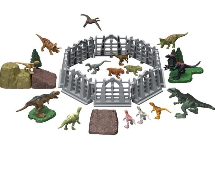 MATTEL Jurassic World Dominion Minis Mega On-The-Go Dinosaur Danger Set HJB16 - Portable Dinosaur Toy Playset for Kids Travel & Outdoor Adventures