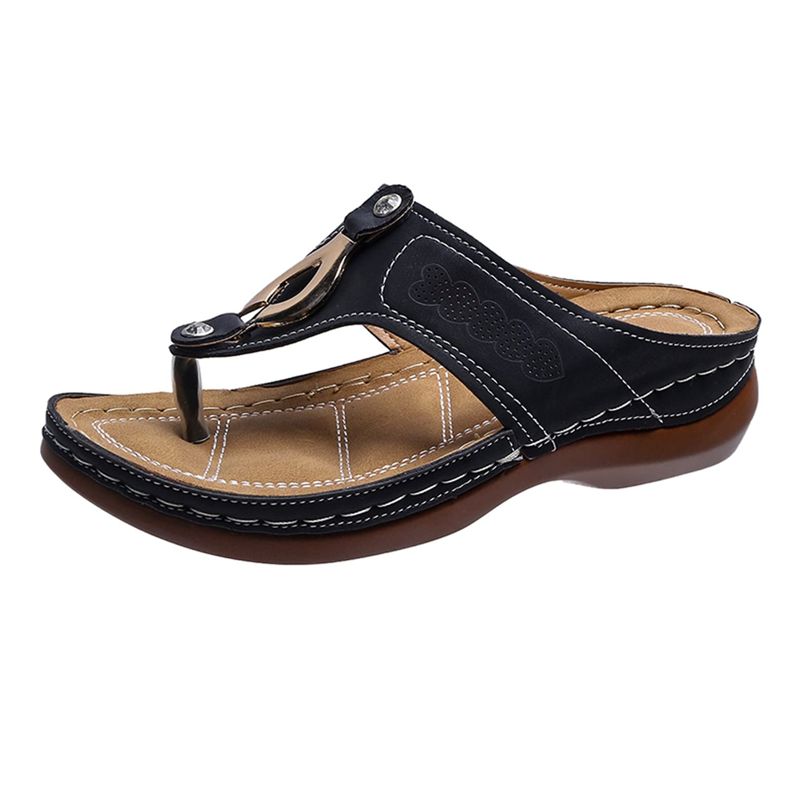TUQIDEWU Women's Orthopedic Sandals - Comfortable Walking Sandals with Arch Support, Lightweight Open-Toe Flip Flops for Summer | Perfect for Beach, Travel & Everyday Wear