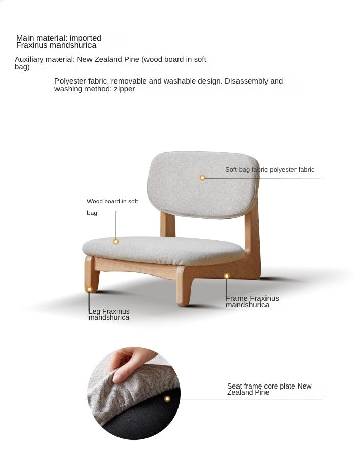 Japanese Style Oak Solid Wood Tea Chair - Handcrafted Traditional Tea Ceremony Chair for Zen Garden, Meditation & Home Decor