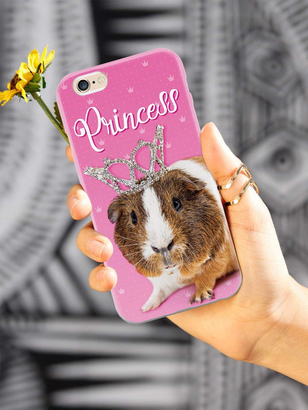 **Inspired Cases - Premium 3D Textured Protective Phone Case Compatible with Apple iPhone 12 Mini - Cute Princess Guinea Pig Design - Perfect for Daily Use, Travel & Gift Giving**
