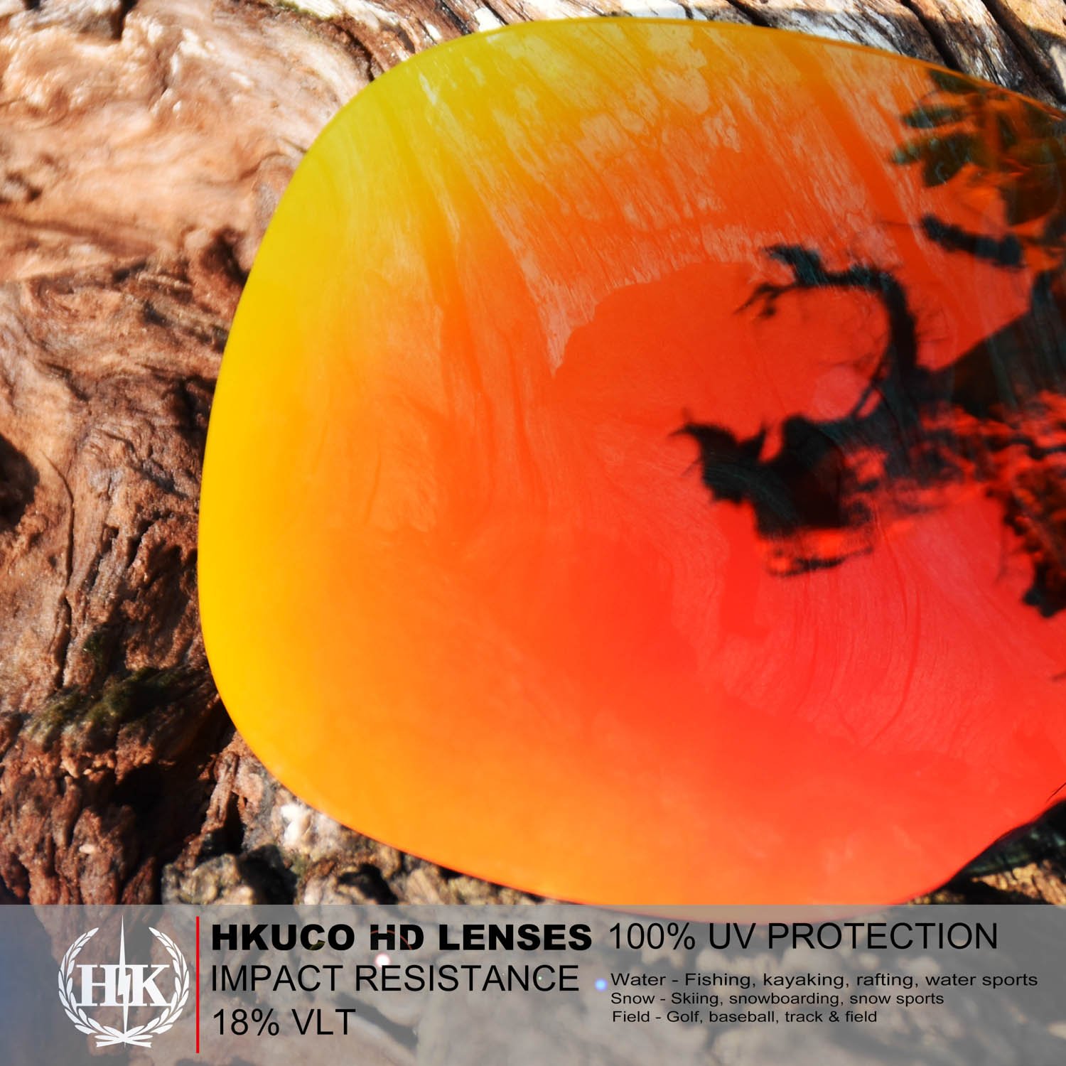 HKUCO Plus Polarized Replacement Lenses for Oakley Monster Dog Sunglasses - 2 Pack UV Protection Sunglass Lenses for Outdoor Sports, Cycling & Driving